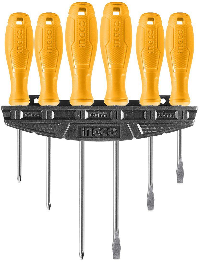 INGCO - Screwdriver Set (6 Piece) with Plastic Frame